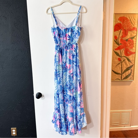 Lilly Pulitzer Mareena Maxi Dress Ruffle Blouson Ocean Party Core Size Small - Picture 8 of 10